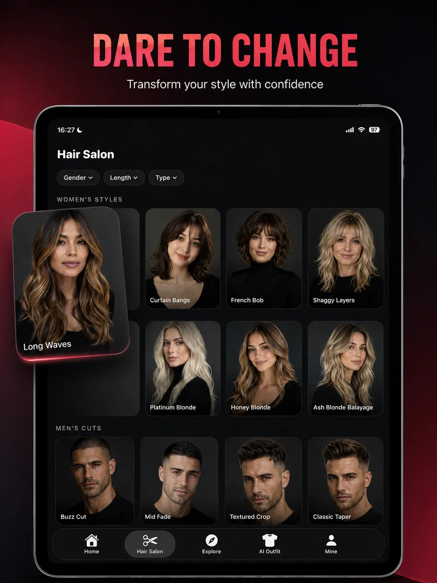 HairChanger Hair Salon screen