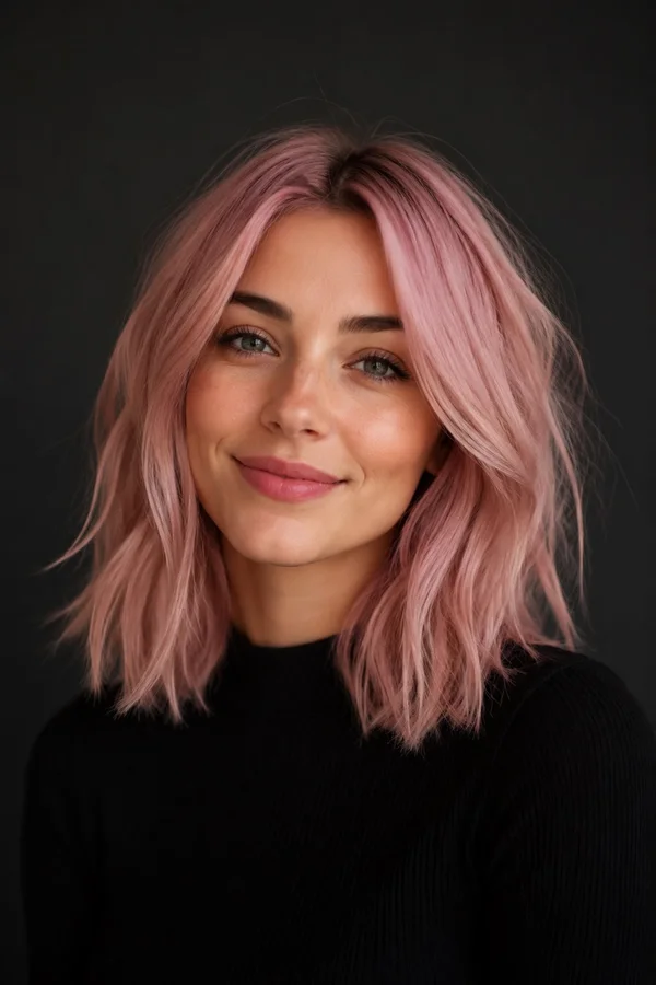 Portrait after virtual hair color